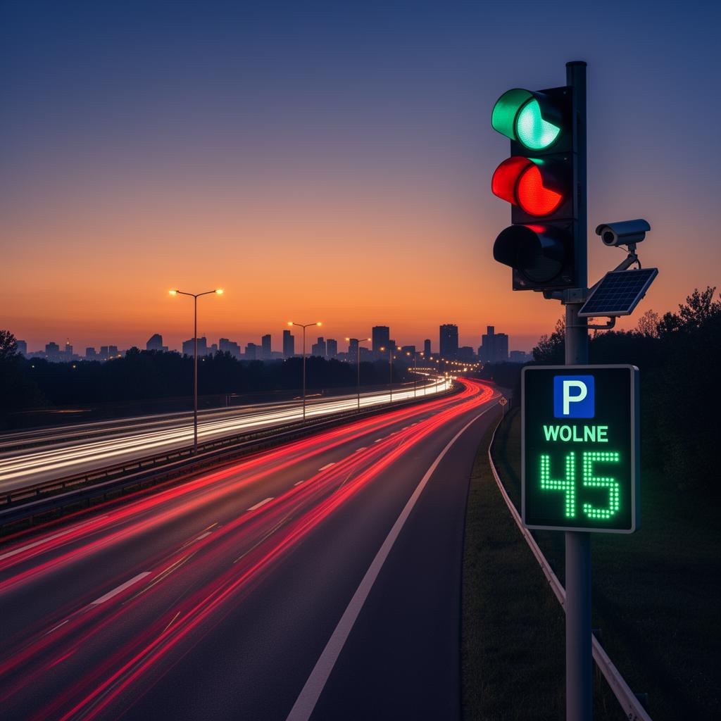 Nowoczesna infrastruktura drogowa nocą